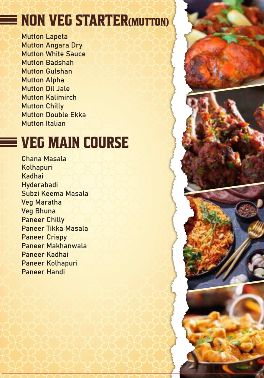 Non Veg Starter & Veg Main Course
